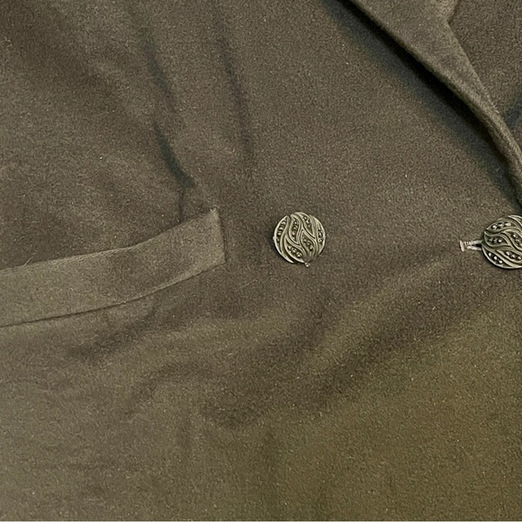 VINTAGE 100% LADIES FLEURETTE BLACK FULL LENGTH CASHMERE COAT - Picture 8 of 11